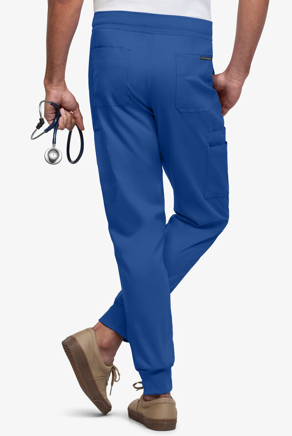 Advantage STRETCH Men's 9-Pocket Knit Waistband Jogger Scrub Pants - Royal - 2