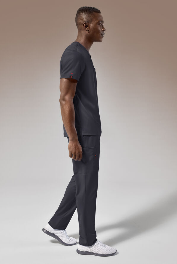 Hypothesis (RED) Omni V Men's 1-Pocket Tuck In V-Neck Scrub Top - Pewter - 5