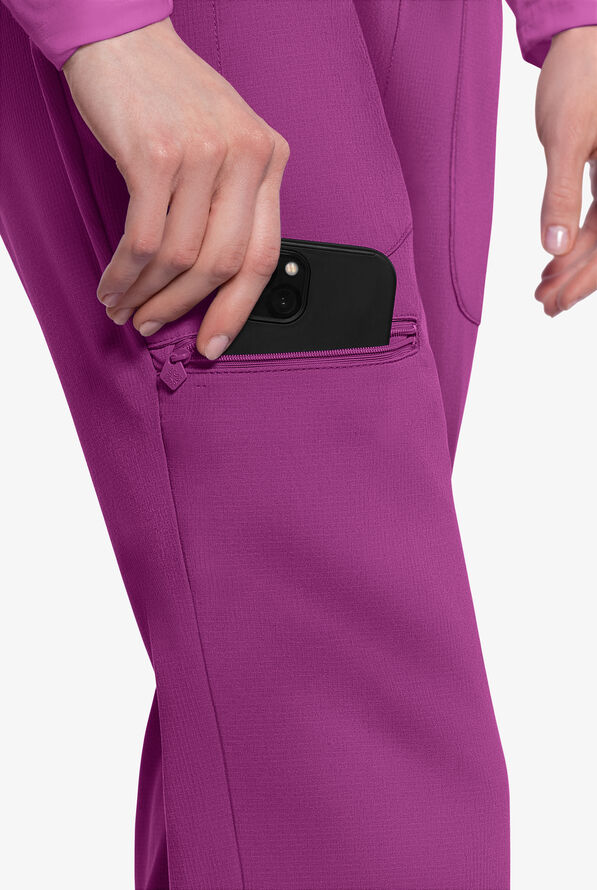 Med Couture Amp Women's 6-Pocket STRETCH Jogger Scrub Pant - Plum Royale - 2