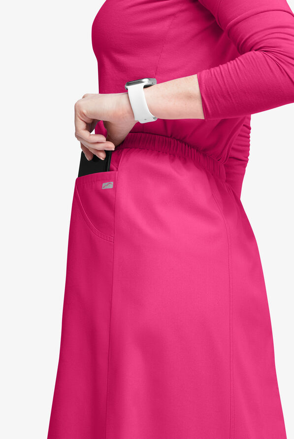 Falda médica estilo acampanada Butter-Soft Originals al tobillo con 4 bolsillos para mujer - Fuchsia - 2