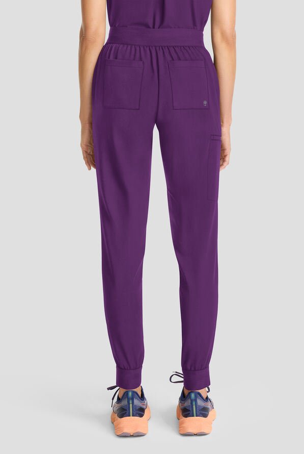 Healing Hands Quest Women's 5-Pocket STRETCH Drawstring Jogger Scrub Pant - Eggplant - 4