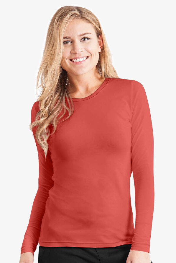 Healing Hands Melissa Women's STRETCH Long Sleeve Knit Underscrub - Warm Sunrise - 2