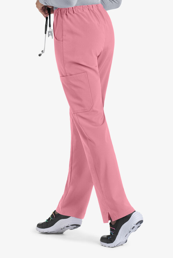 Easy STRETCH Eden Women's 4-Pocket Drawstring Scrub Pants - Petite - Cashmere Rose - 2
