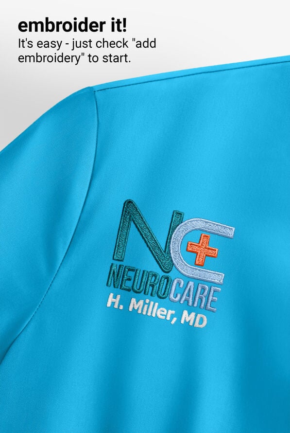 Butter-Soft Originals Women's 3-Pocket Mock Wrap Raglan Sleeve Scrub Top - Turquoise - 4