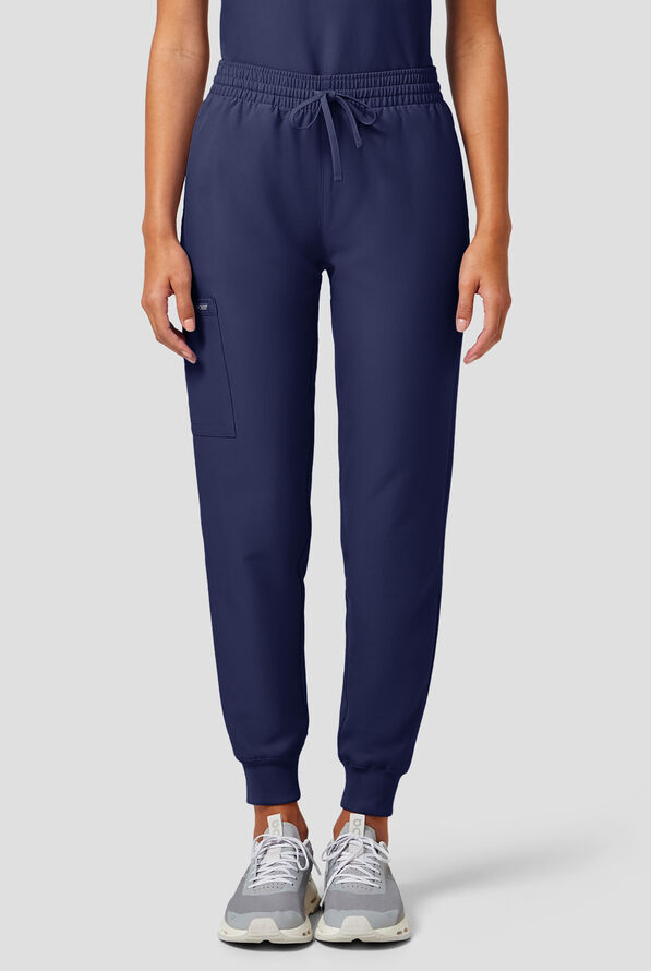 Cherokee Workwear Originals Ultra Women's 5-Pocket Drawstring Jogger Scrub Pants - Navy - 1