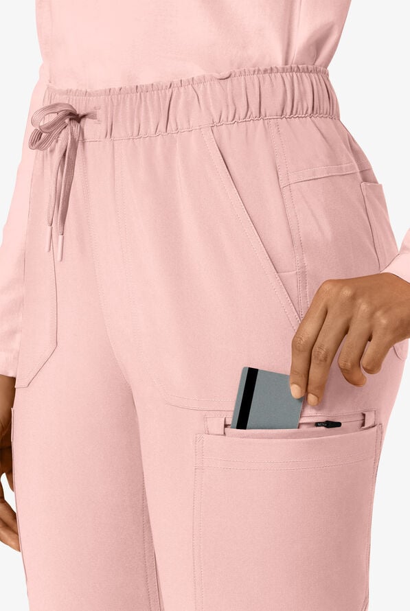 Carhartt Cross-Flex Force Women's 6-Pocket STRETCH Convertible Drawstring Cargo Scrub Pants - Soft Rose - 3