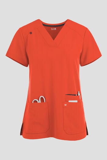 Blusa m&eacute;dica Koi Next Gen Hustle and Hear con cuello en V y 3 bolsillos para mujer