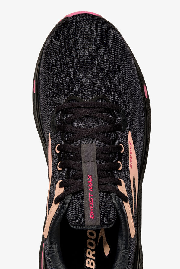 Brooks Women's Ghost Max Black/Papaya/Raspberry Athletic Lace Up