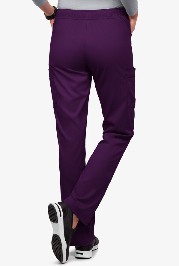 Pantalón médico UA Flex2 STRETCH petite estilo cargo con 7 bolsillos para mujer - Eggplant - 3