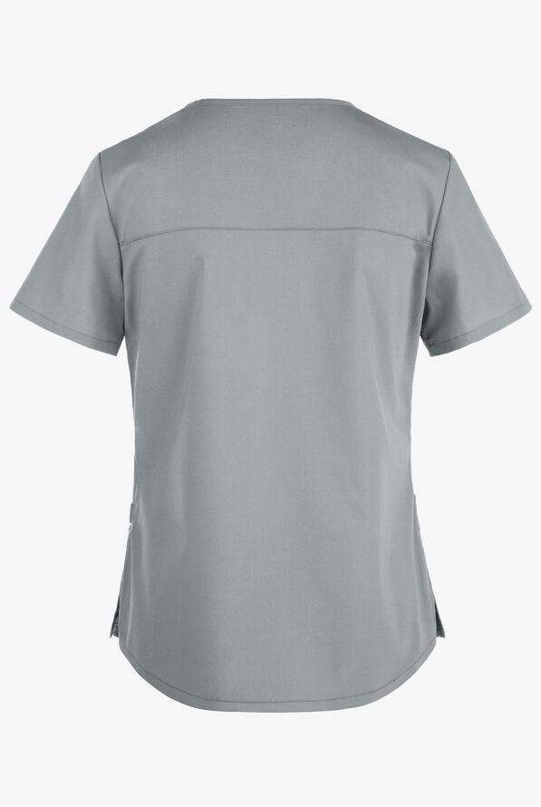 Cherokee Workwear Professionals Women's 3-Pocket STRETCH V-Neck Scrub Top - Grey - 2