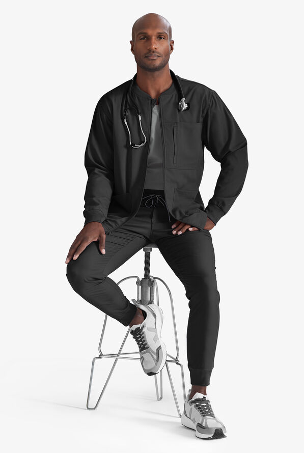 Grey's Anatomy by Barco Spandex STRETCH Murphy Men's 5-Pocket Cargo Jogger Scrub Pants - Black - 6