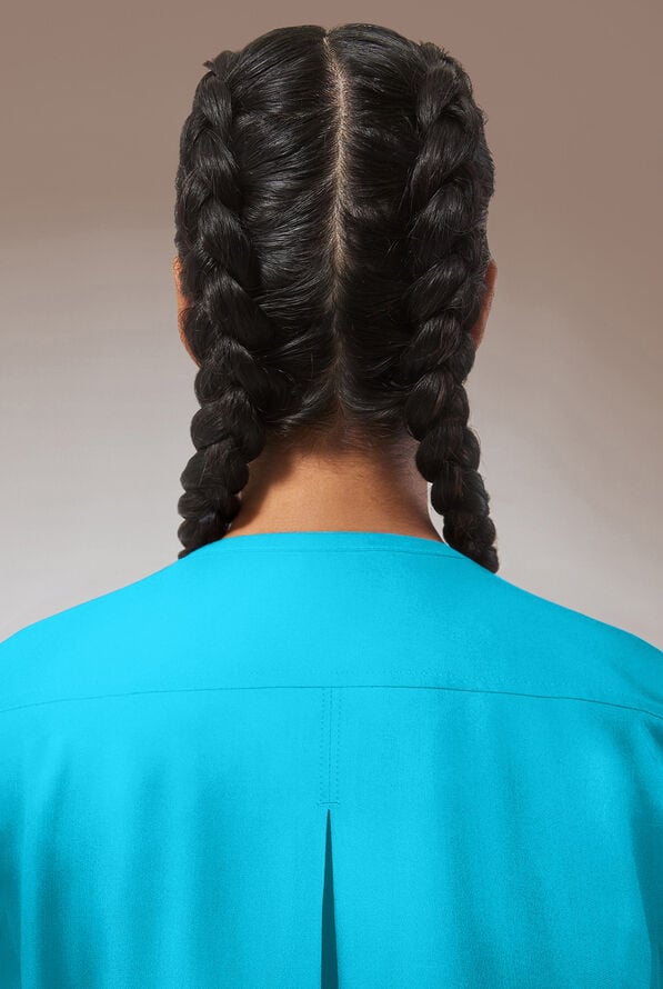 Hypothesis Beta V-Shell Women's 2-Pocket Relaxed Fit Tunic Scrub Top - Turquoise - 5