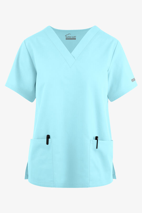 Butter-Soft Originals Women's 2-Pocket V-Neck Scrub Top - Gulf Stream - 1