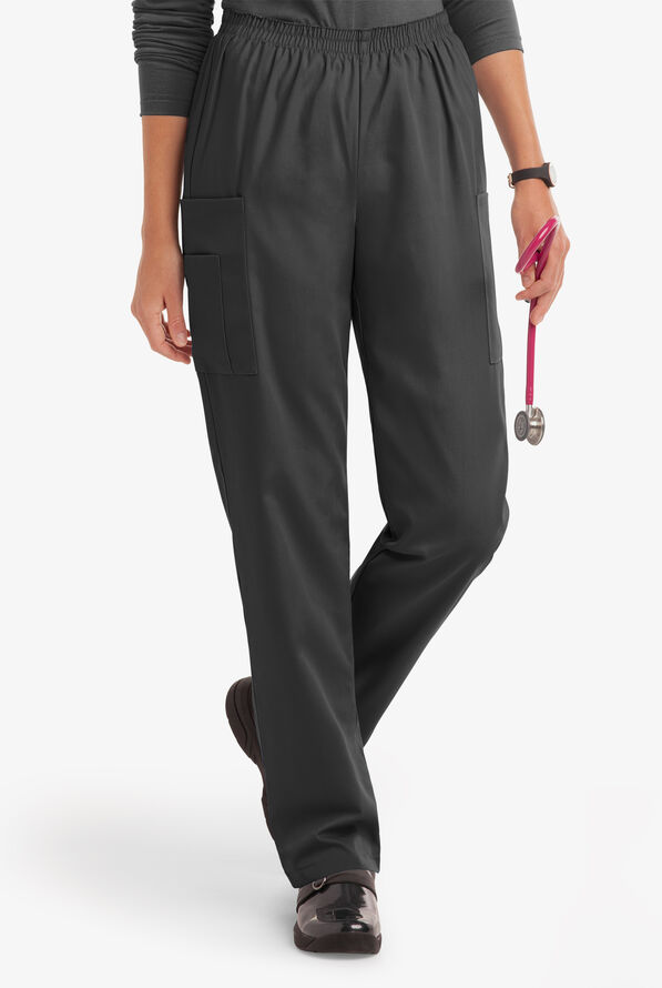 Pantal&oacute;n m&eacute;dico UA Best Buy petite con cintura el&aacute;stica y piernas ajustadas para mujer - Pewter - 1