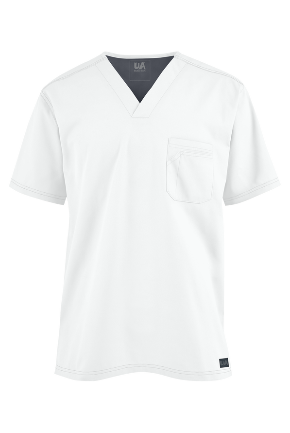 Camisa m&eacute;dica Butter-Soft Core by UA&trade; con canes&uacute; y 1 bolsillo para hombre - White - 1