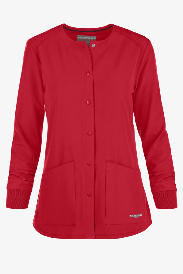 Chaqueta médica abrigada Skechers by Barco Stability STRETCH con 2 bolsillos para mujer - Red - 1