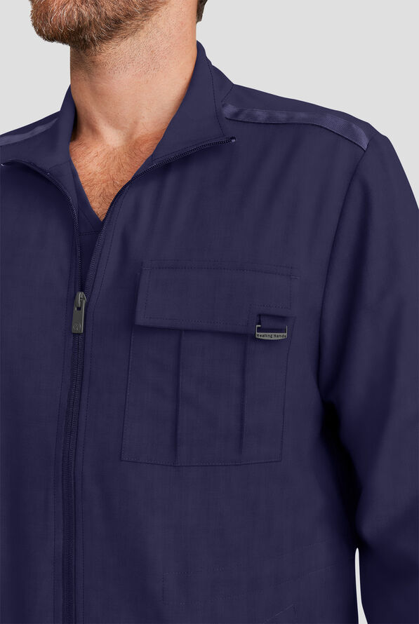 Chaqueta m&eacute;dica Healing Hands Quest STRETCH con cremallera y 3 bolsillos para hombre - Navy - 4