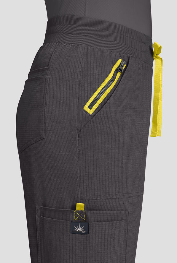 koi Solis Hettie Women's 7-Pocket STRETCH Jogger Cargo Scrub Pants - Charcoal - 3