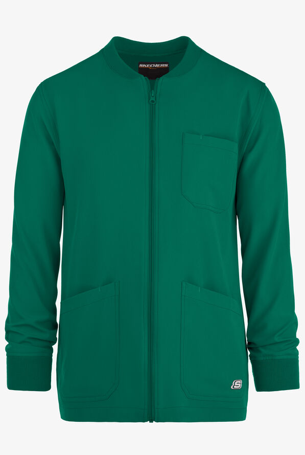 Skechers Structure Men's 3-Pocket STRETCH Warm-Up Scrub Jacket - Hunter - 1