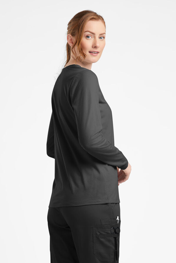 Camiseta médica de tejido UA Butter-Soft STRETCH con cuello en V - Black - 2