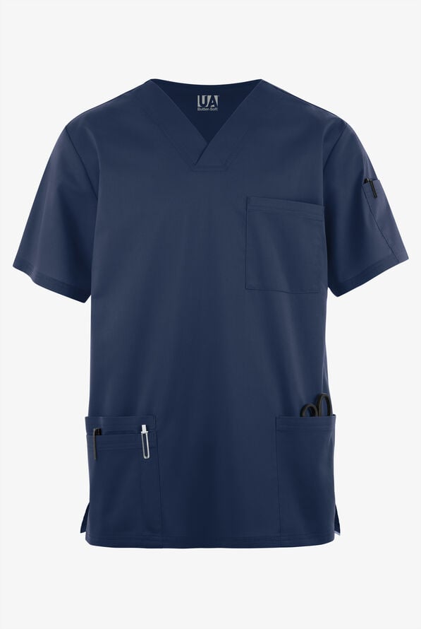 Camisa m&eacute;dica UA Butter-Soft STRETCH con cuello en V y 6 bolsillos para hombre - Navy - 1