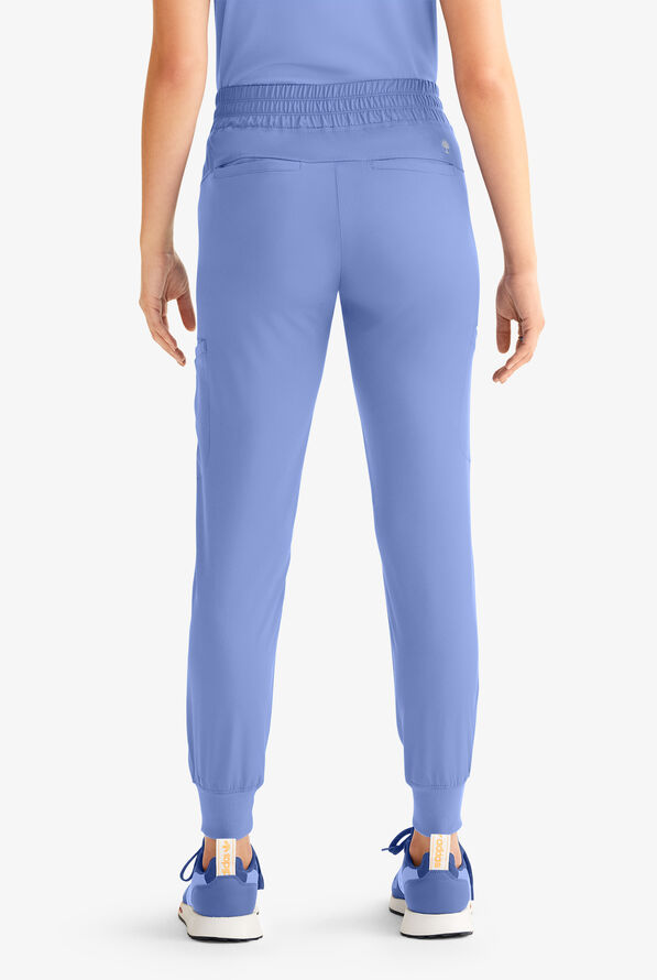 HH Works by Healing Hands Rhea Women's 6-Pocket STRETCH Cargo Jogger Scrub Pants - Petite - Ceil Blue - 3