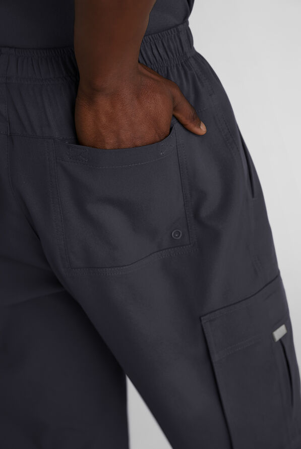 Pantal&oacute;n m&eacute;dico Grey's Anatomy&trade; by Barco Emerge Nolan STRETCH estilo cargo con 3 bolsillos para hombre - Steel Gray - 5