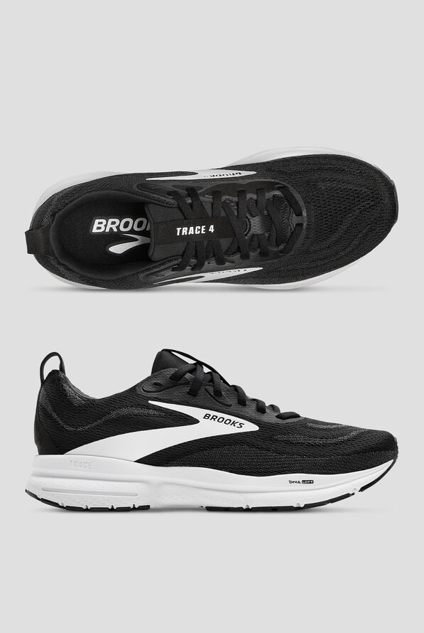 Brooks Women's Trace 4 Black/Grey/White Athletic Lace Up Shoes - null - 1