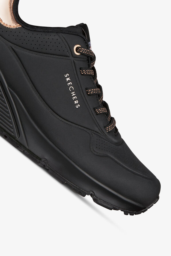 Skechers Street Women's UNO SHIMMER AWAY Black/Rose Gold