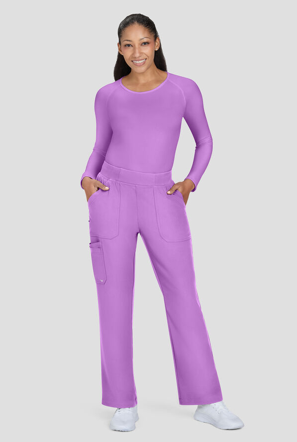 koi Next Gen Jump Start Women's 7-Pocket STRETCH Boot Cut Cargo Scrub Pants - Passion Lilac - 4