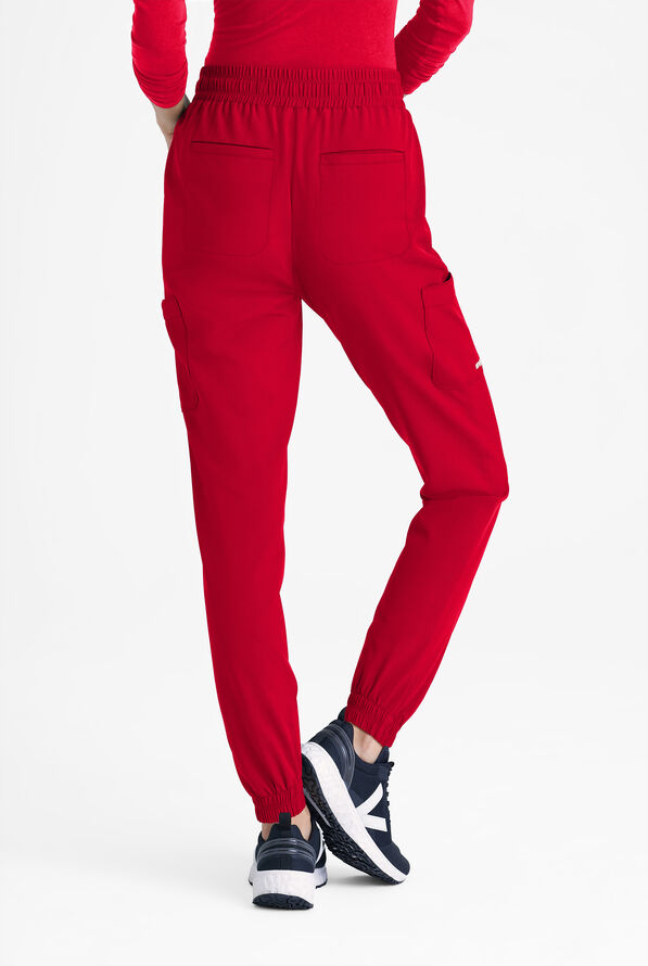 Grey's Anatomy by Barco Evolve STRETCH Terra Women's 6-Pocket Cargo Jogger Scrub Pants - Red - 3