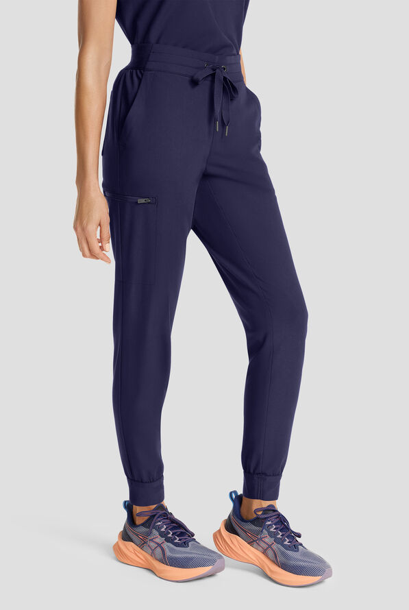 Healing Hands Quest Women's 5-Pocket STRETCH Drawstring Jogger Scrub Pant - Navy - 1