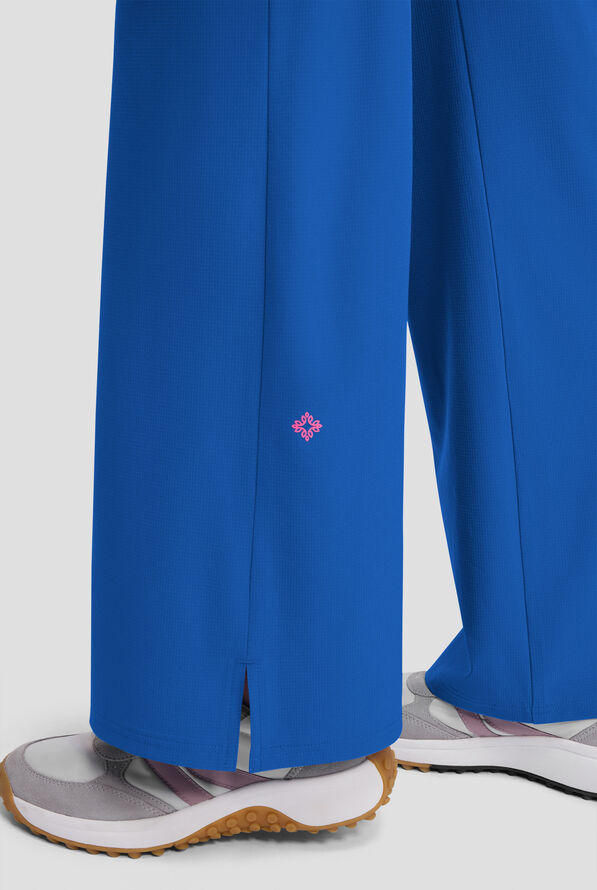 Pantalón médico Med Couture Amp STRETCH de tiro alto estilo cargo con piernas anchas y 5 bolsillos para mujer - Royal - 3