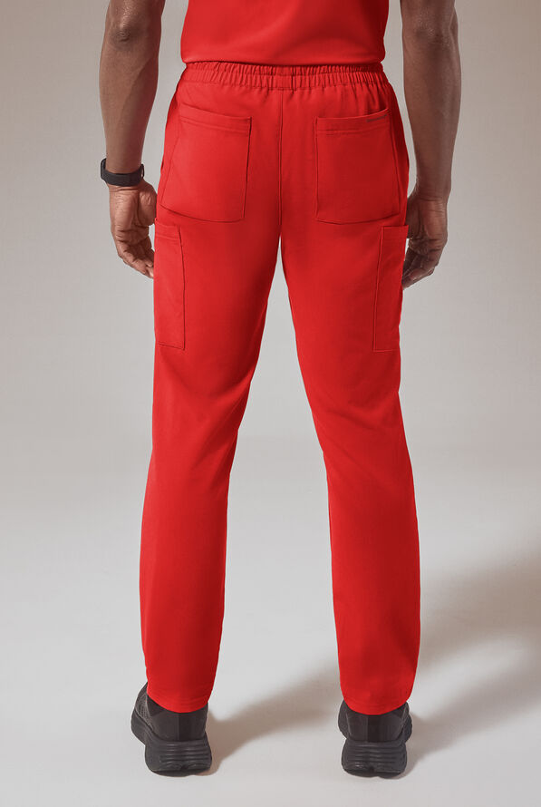 Pantal&oacute;n m&eacute;dico Hypothesis (RED) STRETCH estilo cargo con piernas rectas y 8 bolsillos para hombre - (Red) - 4