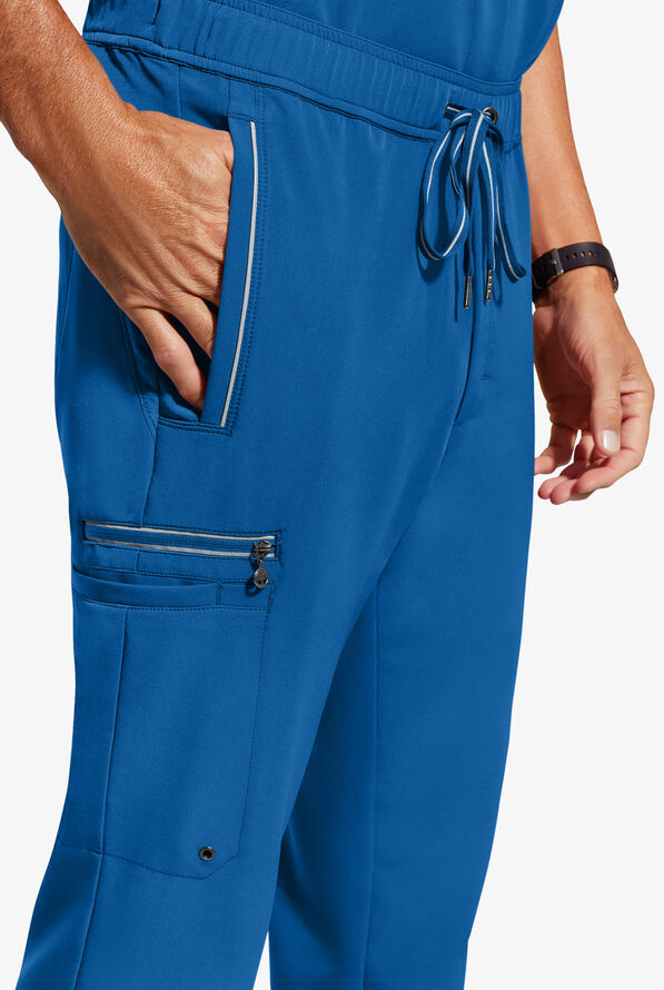 Healing Hands 360 Noah Men's 7-Pocket STRETCH Elastic Waistband Drawstring Pants - Royal - 2