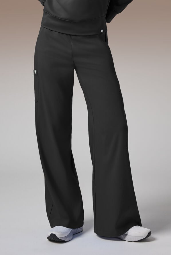 Pantal&oacute;n m&eacute;dico Hypothesis Y-Band estilo yoga con piernas anchas y 6 bolsillos para mujer - Jet Black - 1