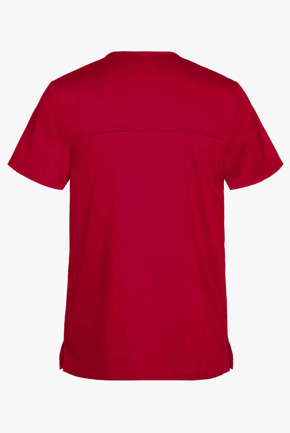 Camisa médica Cherokee Workwear Revolution con cuello en V y 3 bolsillos para hombre - Red - 3
