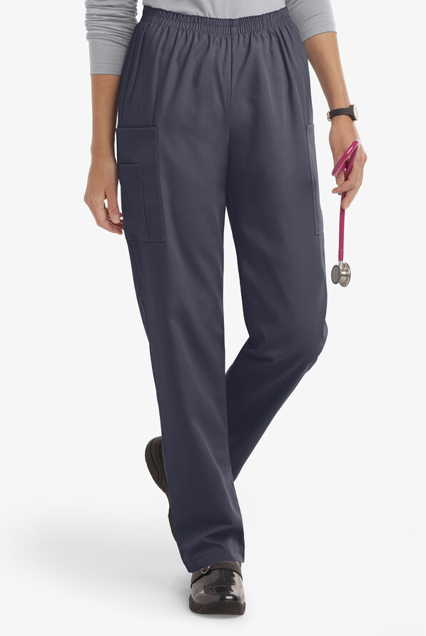 UA Best Buy Scrubs Women's 3-Pocket Elastic Waist Tapered Pants - Tall - Granite - 1