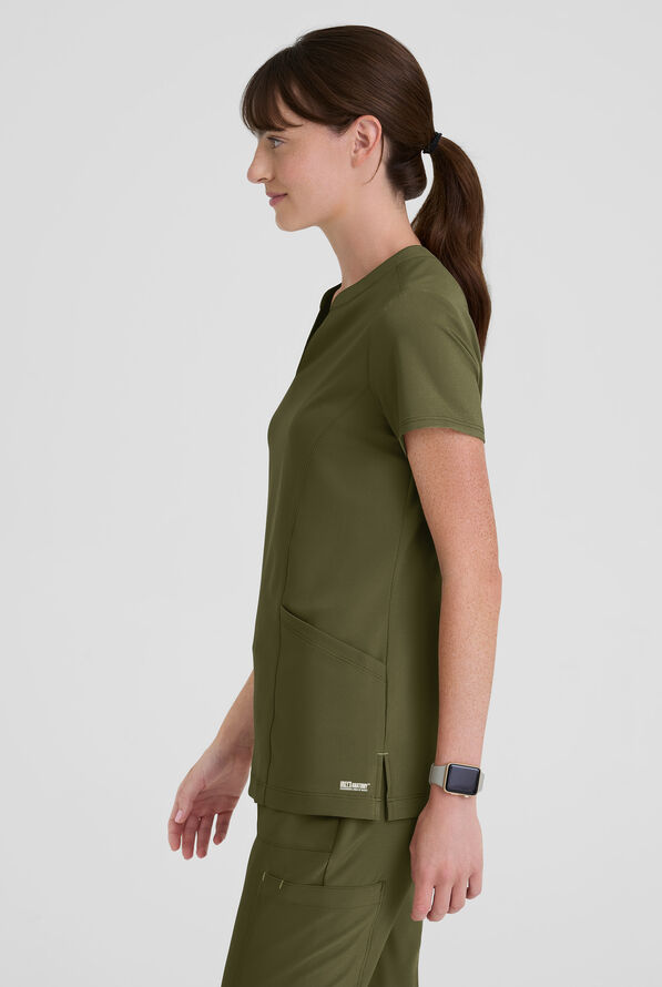 Blusa m&eacute;dica Grey's Anatomy by Barco Evolve STRETCH Sky con cuello con muesca y 2 bolsillos para mujer - Fern - 2