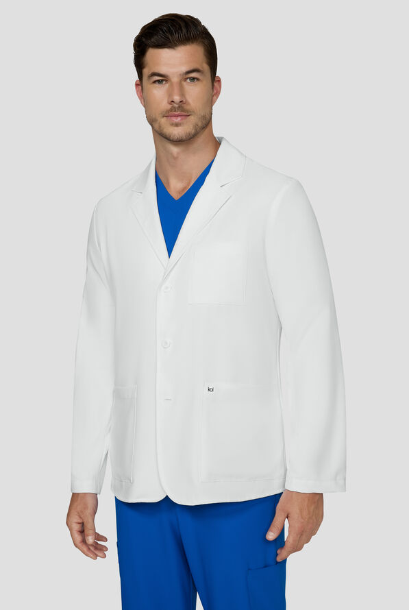 koi Essentials Men's Dawson 30 1/2" 5-Pocket Lab Coat - White - 2
