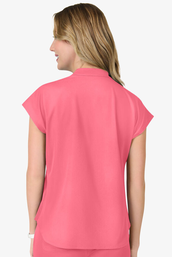 Blusa m&eacute;dica Zavate Ava Therese Sorbet Delights Piper STRETCH con cuello mao y 2 bolsillos para mujer - Sorbet - 3