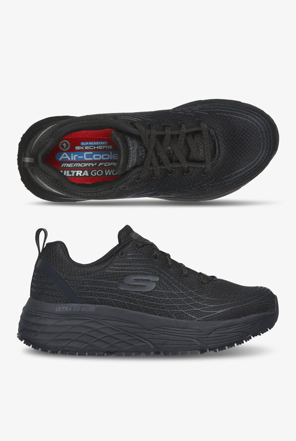 Skechers Work Women's Max Cushioning Elite SR Athletic Lace Up Shoes - Black - 1