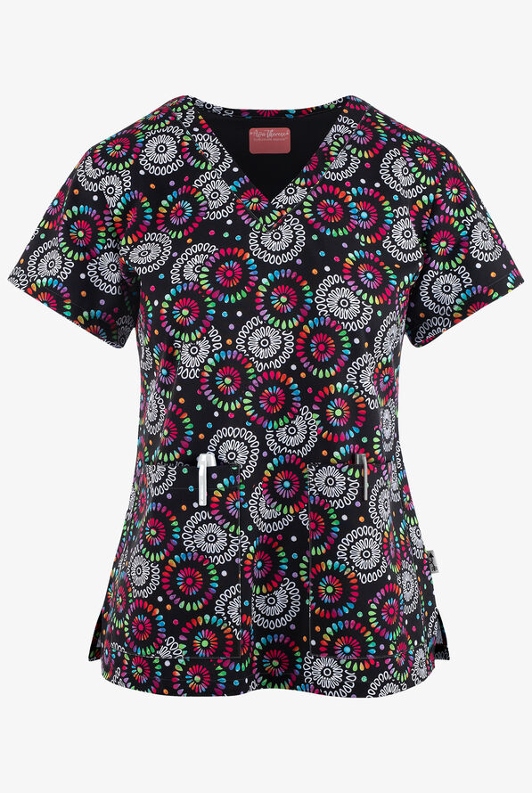 UA Exclusive Zavate Ava Therese Happy Days Top, Stretch Scrubs