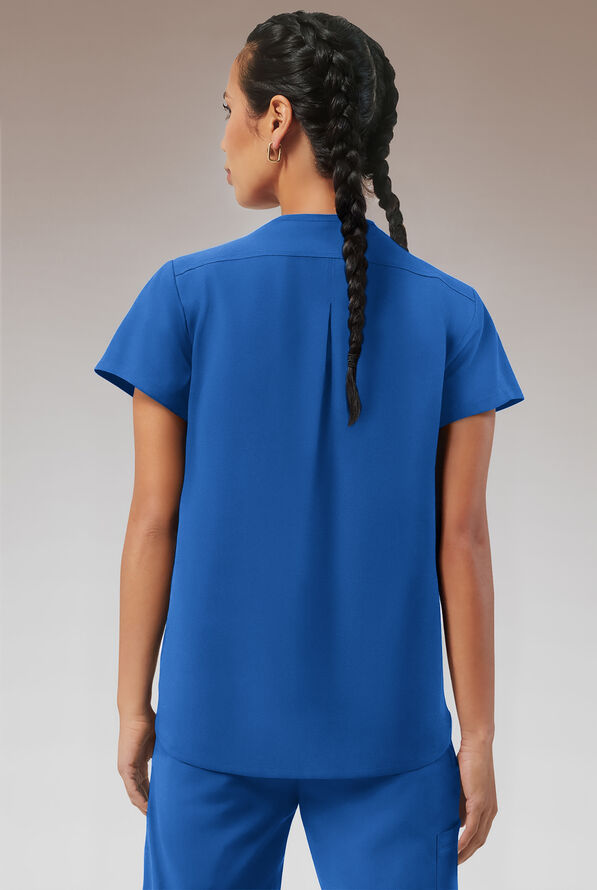 Blusa médica Hypothesis STRETCH estilo túnica con 2 bolsillos para mujer - Royal - 2