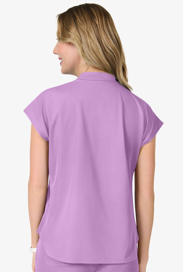 Zavate Ava Therese Sorbet Delights Piper Women's 2-Pocket STRETCH Dolman Sleeve Scrub Top - Sugar Plum - 3