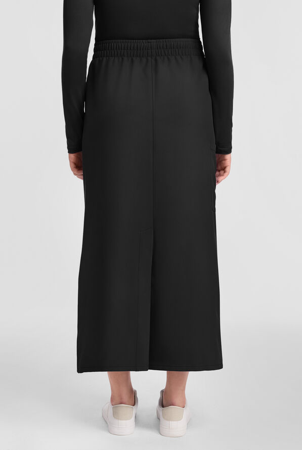 Cherokee Workwear Originals Ultra Women's 3-Pocket Pull-On Maxi Scrub Skirt - Black - 4