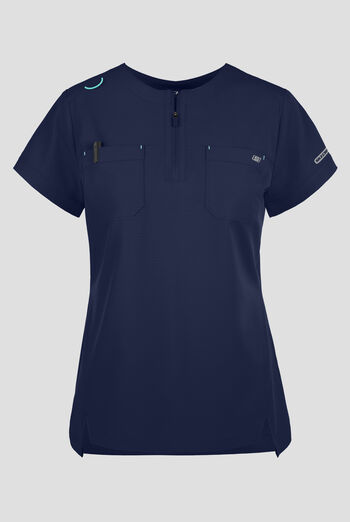 Blusa m&eacute;dica Skechers by Barco MotionTech Trek STRETCH con cuello redondo con cremallera y 2 bolsillos para mujer