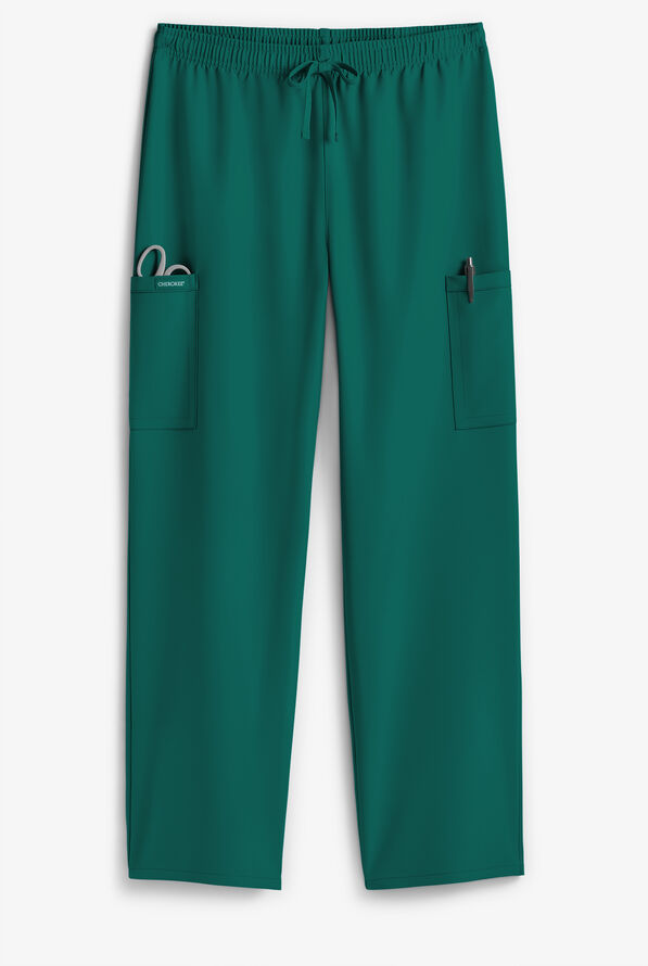 Cherokee Workwear Originals Ultra Unisex 3-Pocket Drawstring Straight Leg Scrub Pants - Hunter - 1