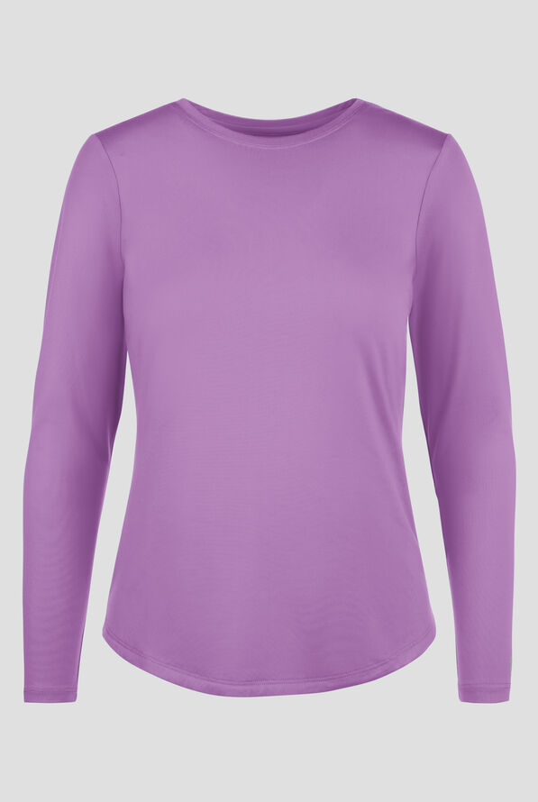 Zavate Ava Therese Tiffany Women's Knit STRETCH Long Sleeve Underscrub - Purple Smoke - 1