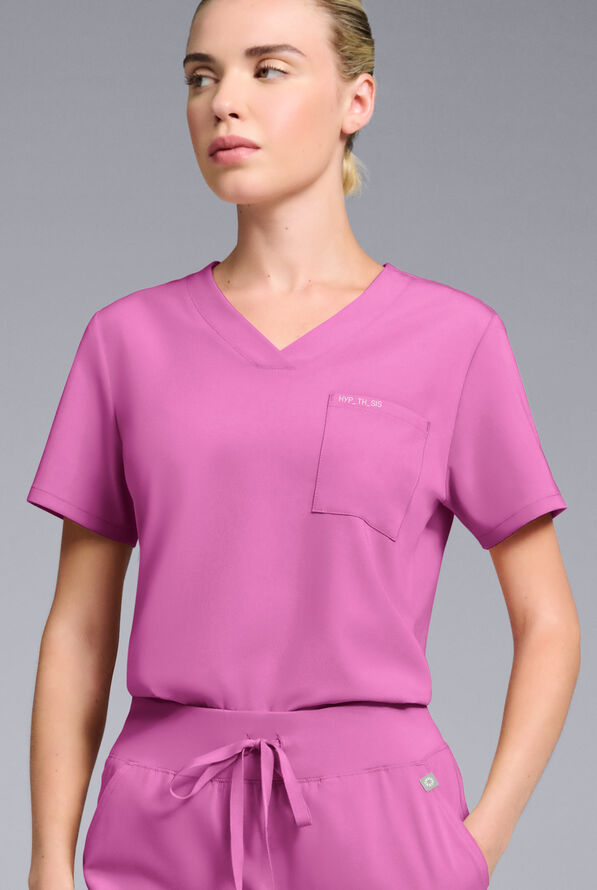 Blusa médica Hypothesis Base con cuello en V para mujer - Magneta - 1